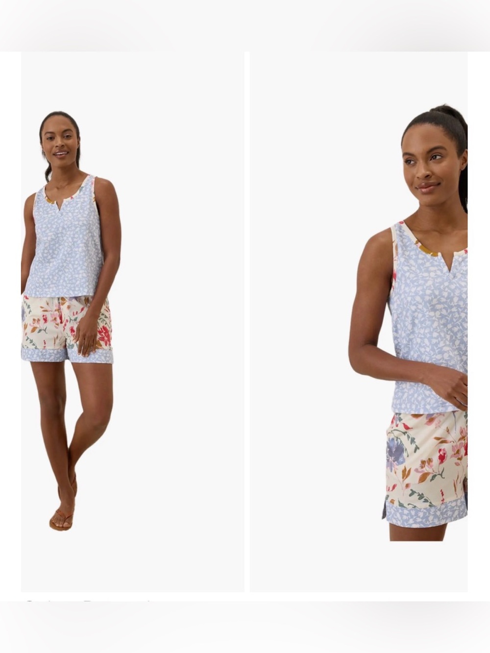 Pact 100% Organic Cotton Staycation Sleep Tank + Shorts Pajamas Set, Size XXL
